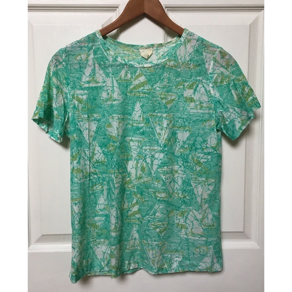 Vintage Tops - SALE✨Vintage 70s Sail Boat Print Top